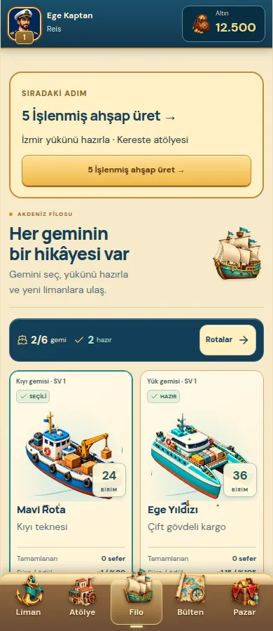 Filo ve gemiler: 0.23 oyun ekranı